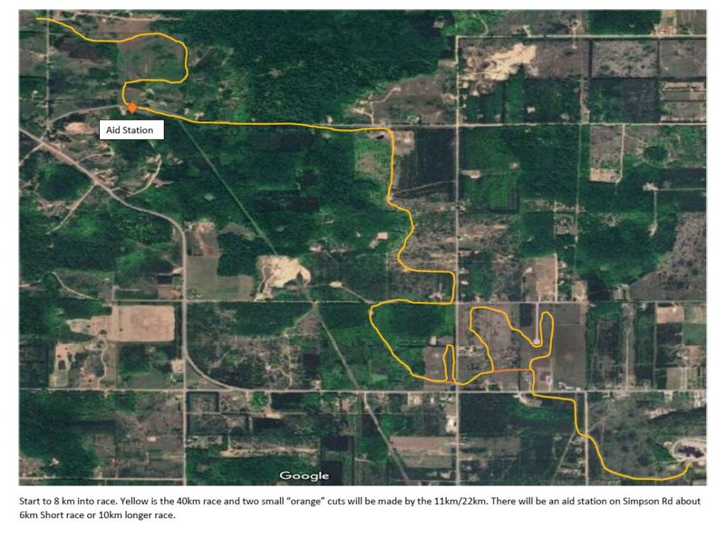 Map of the Start of the 2025 White Pine Stampede to the 8K Mark